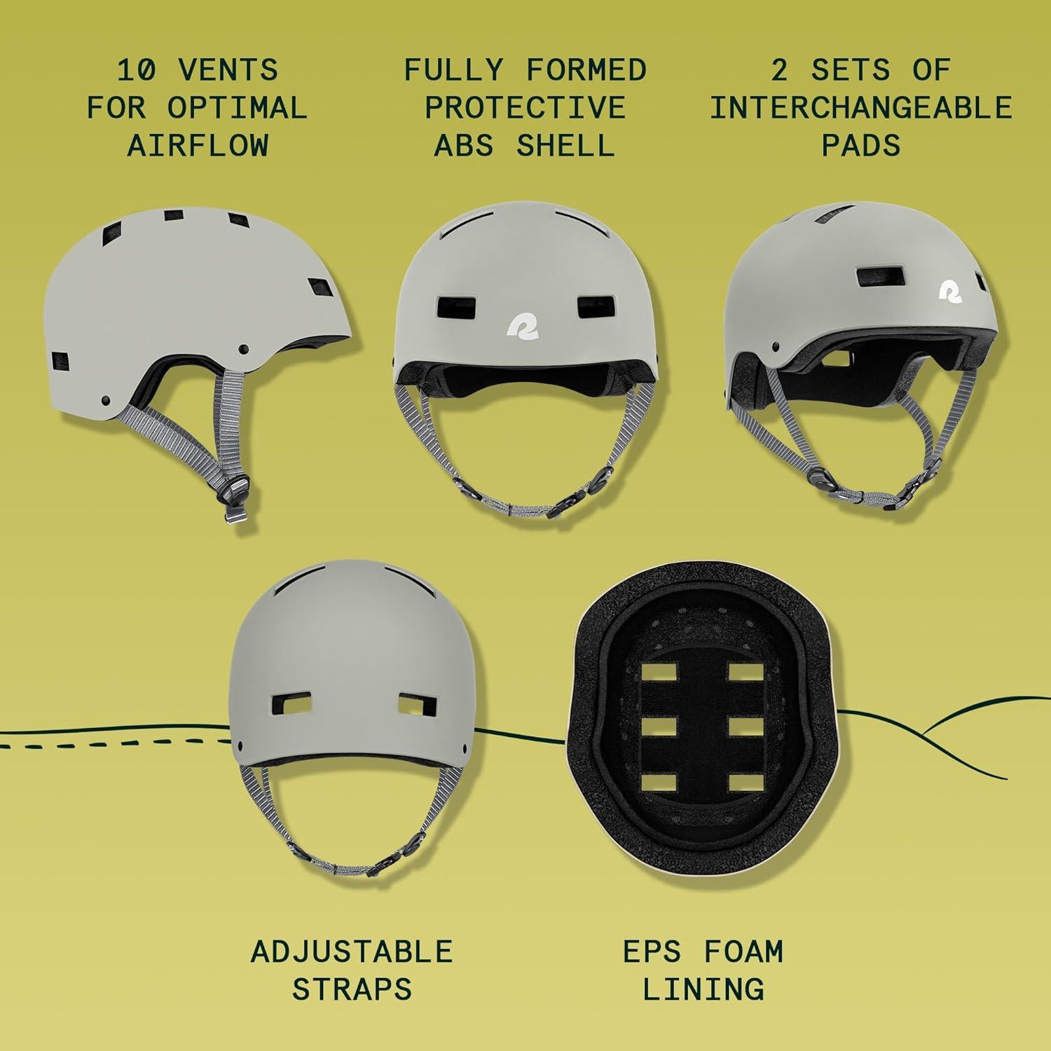 Retrospec Dakota Adult Bike Helmet for Men & Women – Multi-Sport Protection with ABS Shell, EPS Foam, 10 Vents & Removable Washable Padding for BMX, Skating, Scooter and Skate – Helmets for Adults(Matte Oat)