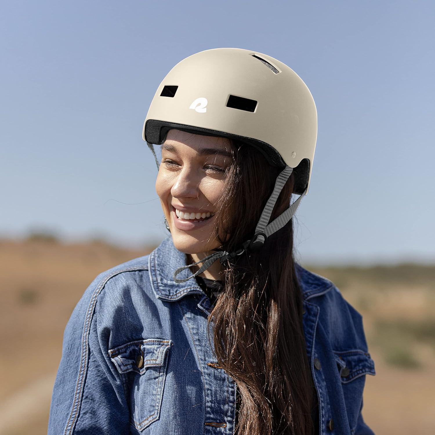 Retrospec Dakota Adult Bike Helmet for Men & Women – Multi-Sport Protection with ABS Shell, EPS Foam, 10 Vents & Removable Washable Padding for BMX, Skating, Scooter and Skate – Helmets for Adults(Matte Oat)