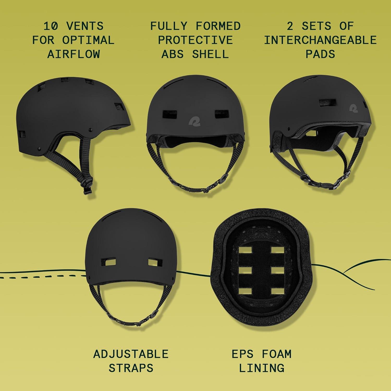 Retrospec Dakota Adult Bike Helmet for Men & Women – Multi-Sport Protection with ABS Shell, EPS Foam, 10 Vents & Removable Washable Padding for BMX, Skating, Scooter and Skate – Helmets for Adults(Matte Black)