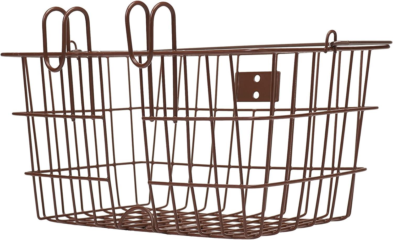 Retrospec Apollo-Lite Lift-Off Bike Basket – Detachable Steel Handlebar Basket with Carrying Handle for Commuting, Shopping & Beach Trips – 14.5in x 9.5in Weather-Resistant Biking Gear(Legacy Brown)