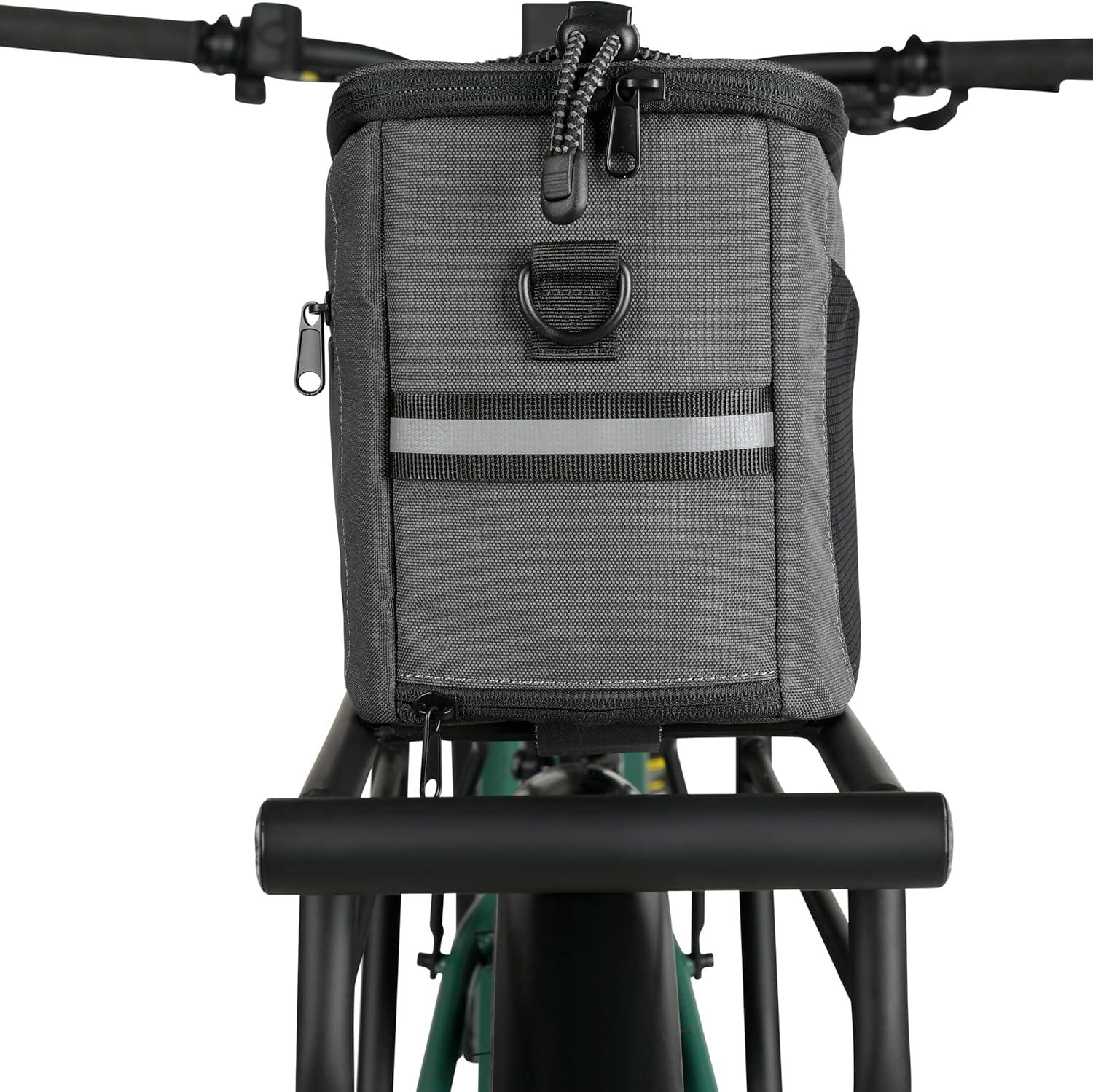 Retrospec Cahoot Waterproof Bike Trunk Bag – rPET Cycling Rear Rack Storage Bag with Rain Cover and Carry Strap for Commuter – E-Bike Compatible (7.75″x12.5″x5.75″)