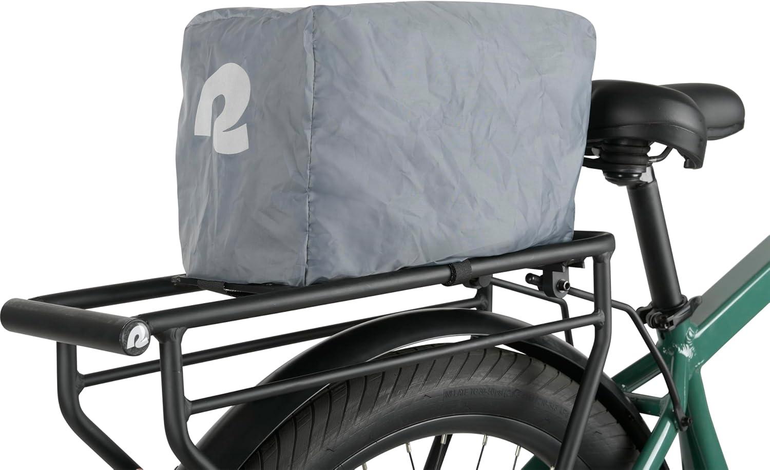 Retrospec Cahoot Waterproof Bike Trunk Bag – rPET Cycling Rear Rack Storage Bag with Rain Cover and Carry Strap for Commuter – E-Bike Compatible (7.75″x12.5″x5.75″)