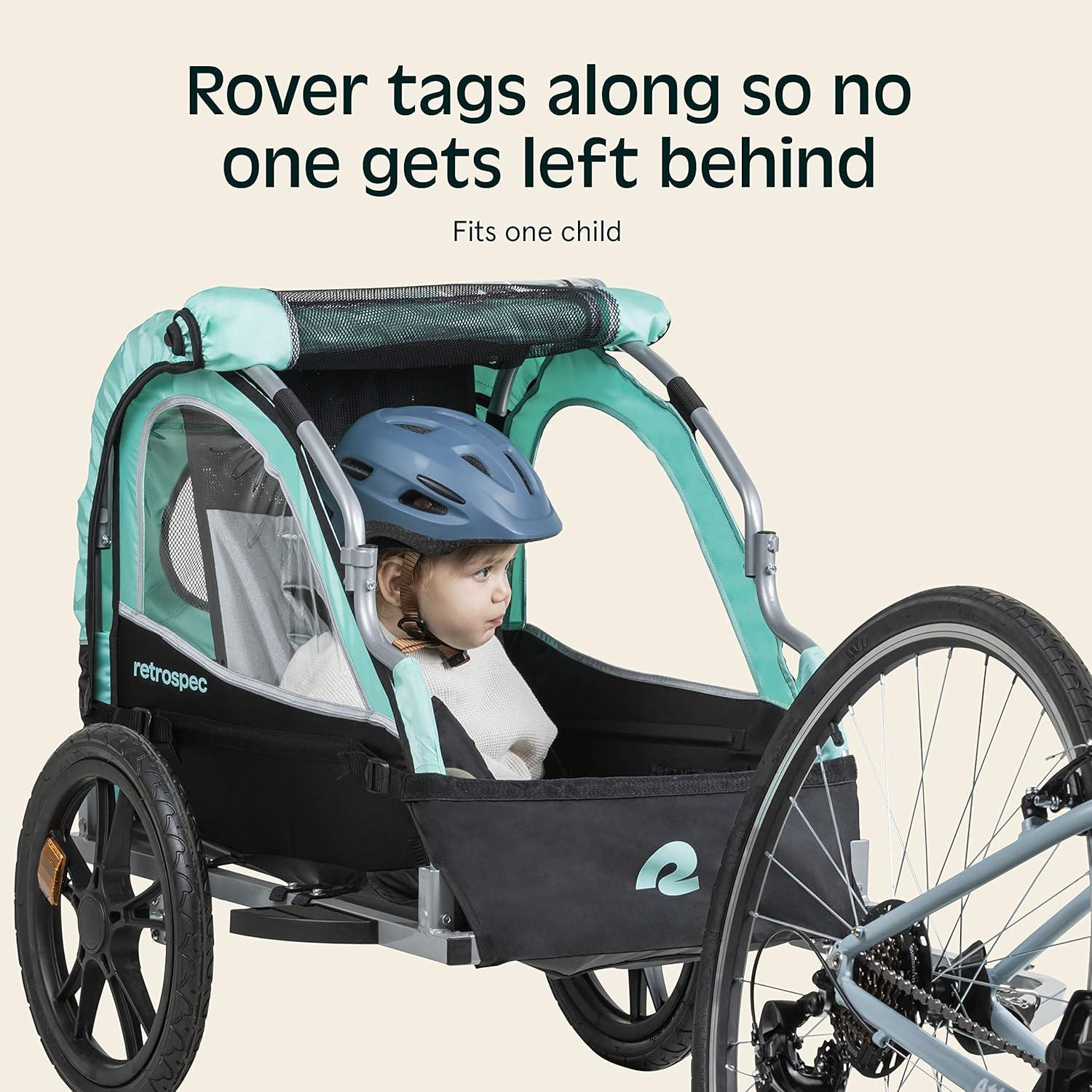 Retrospec Rover Kids Bicycle Trailer Single and Double Passenger Children’s Foldable(Blue Ridge)