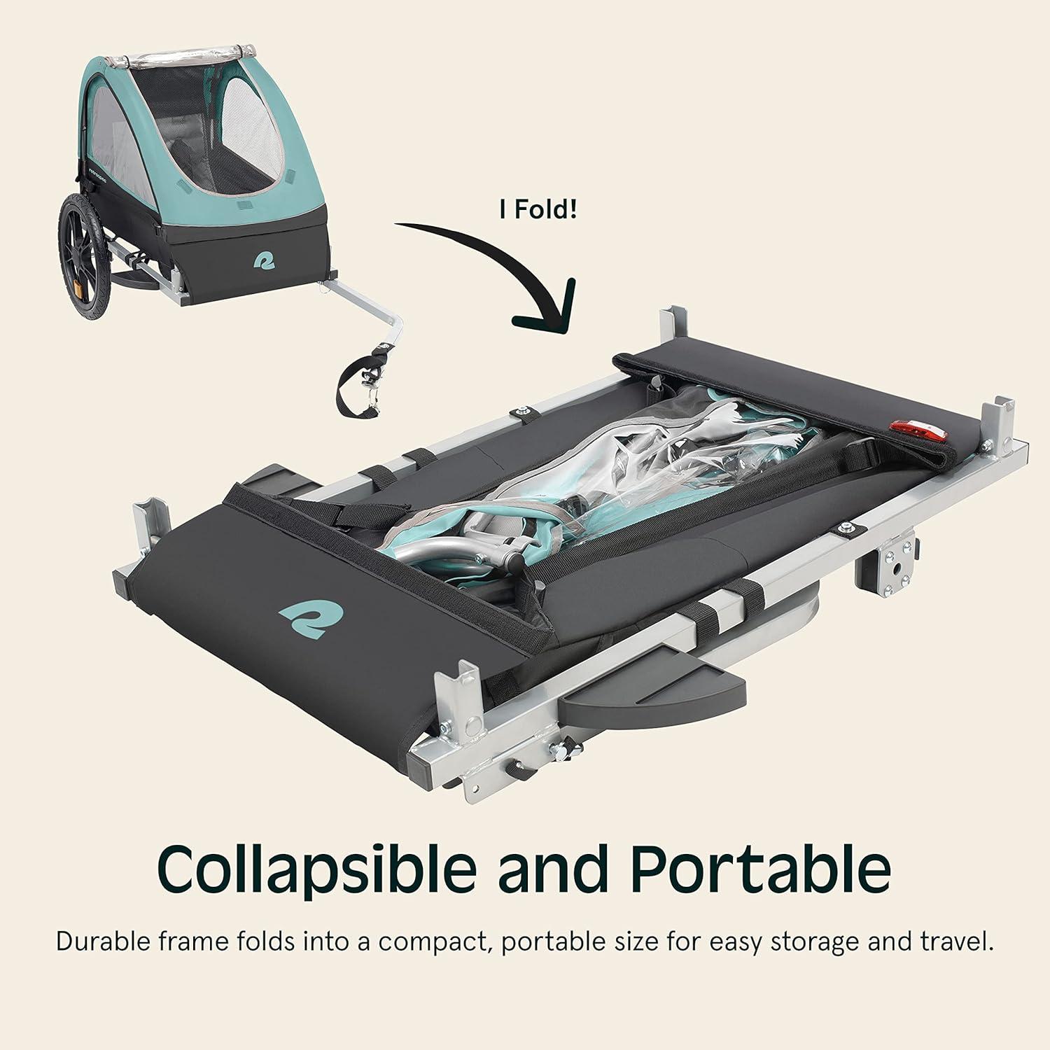 Retrospec Rover Kids Bicycle Trailer Single and Double Passenger Children’s Foldable(Blue Ridge)