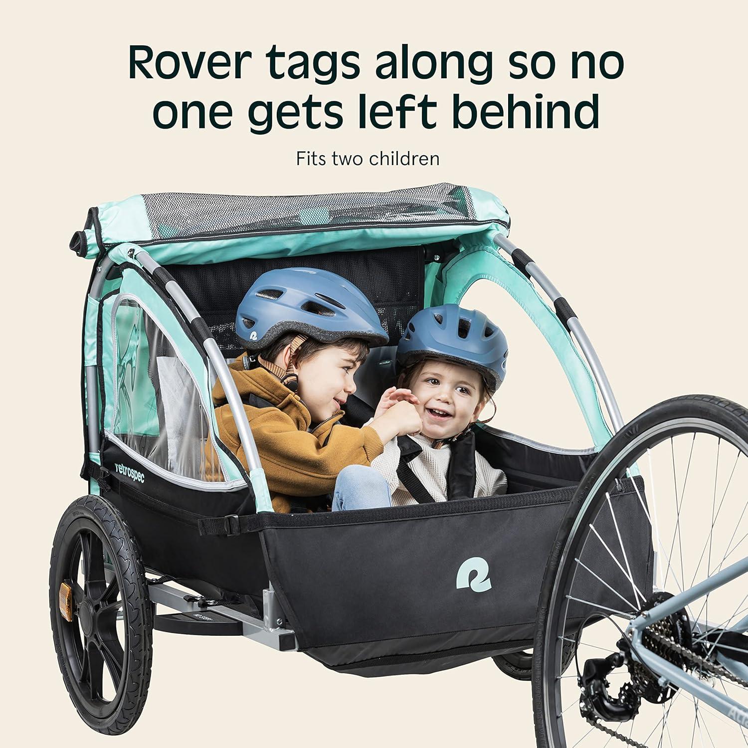Retrospec Rover Kids Bicycle Trailer Single and Double Passenger Children’s Foldable(Blue Ridge)