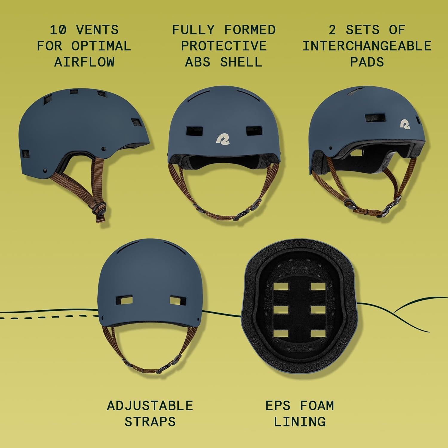 Retrospec Dakota Adult Bike Helmet for Men & Women – Multi-Sport Protection with ABS Shell, EPS Foam, 10 Vents & Removable Washable Padding for BMX, Skating, Scooter and Skate – Helmets for Adults(Matte Navy)