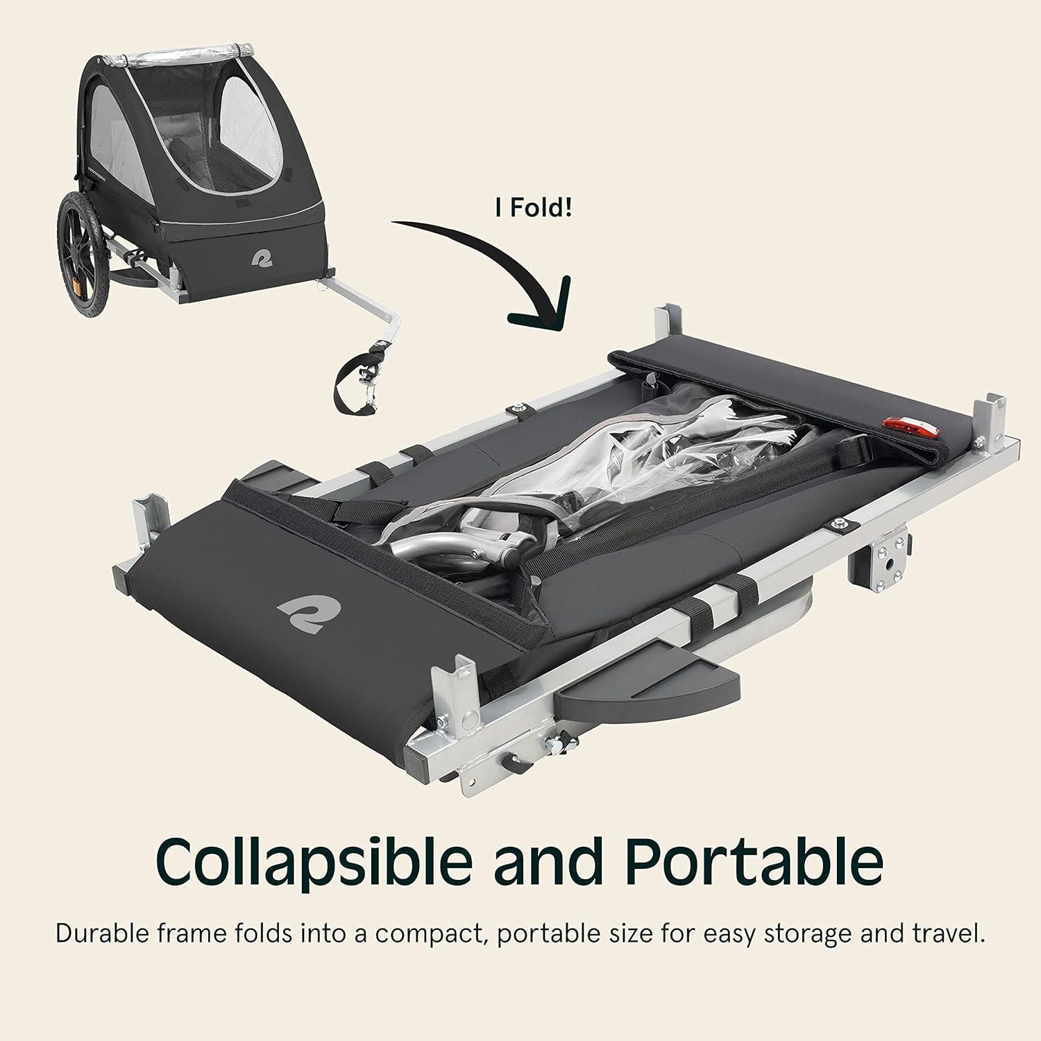 Retrospec Rover Kids Bicycle Trailer Single and Double Passenger Children’s Foldable(Black)