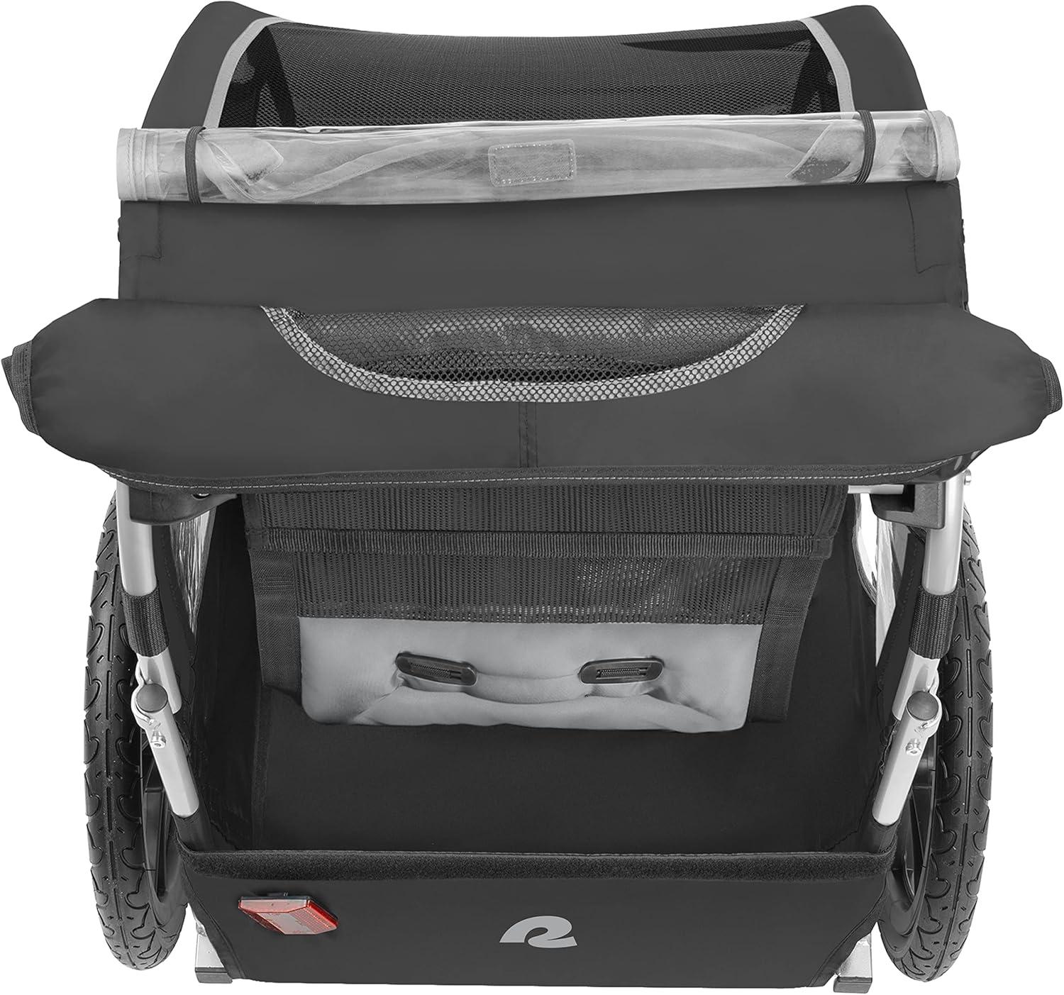 Retrospec Rover Kids Bicycle Trailer Single and Double Passenger Children’s Foldable(Black)
