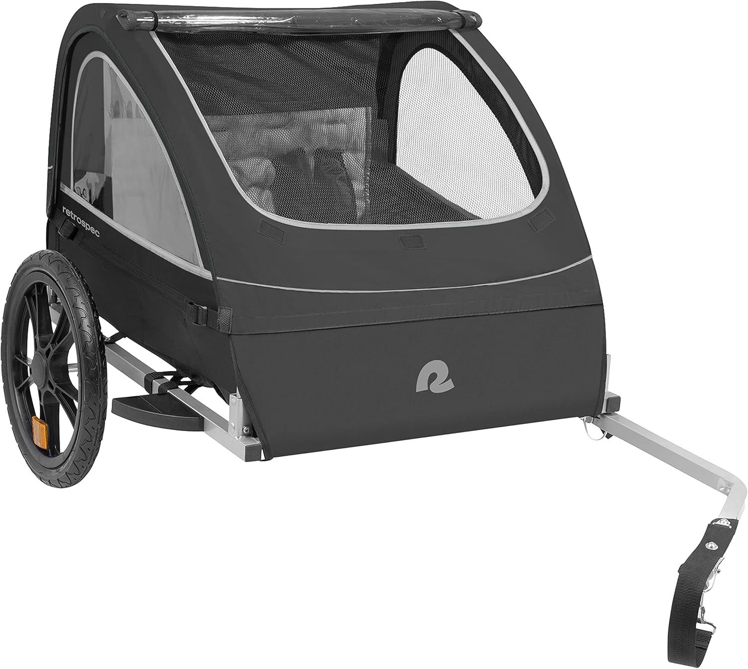 Retrospec Rover Kids Bicycle Trailer Single and Double Passenger Children’s Foldable(Black)
