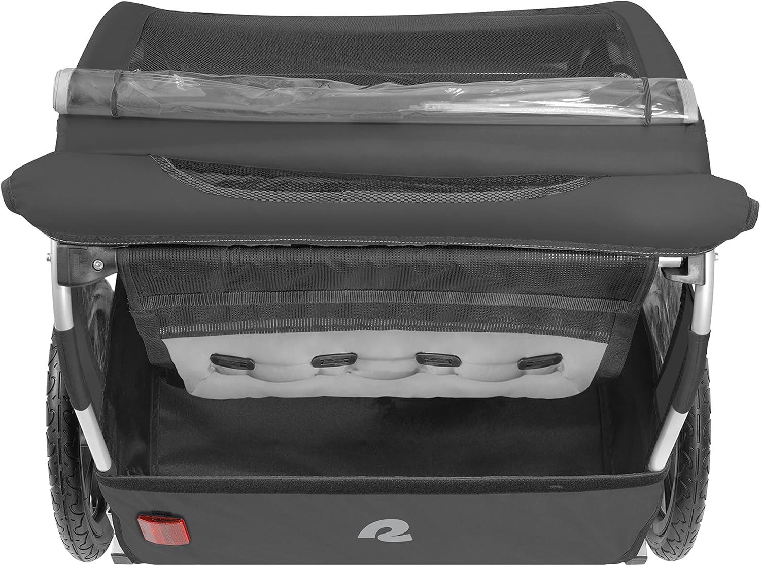 Retrospec Rover Kids Bicycle Trailer Single and Double Passenger Children’s Foldable(Black)
