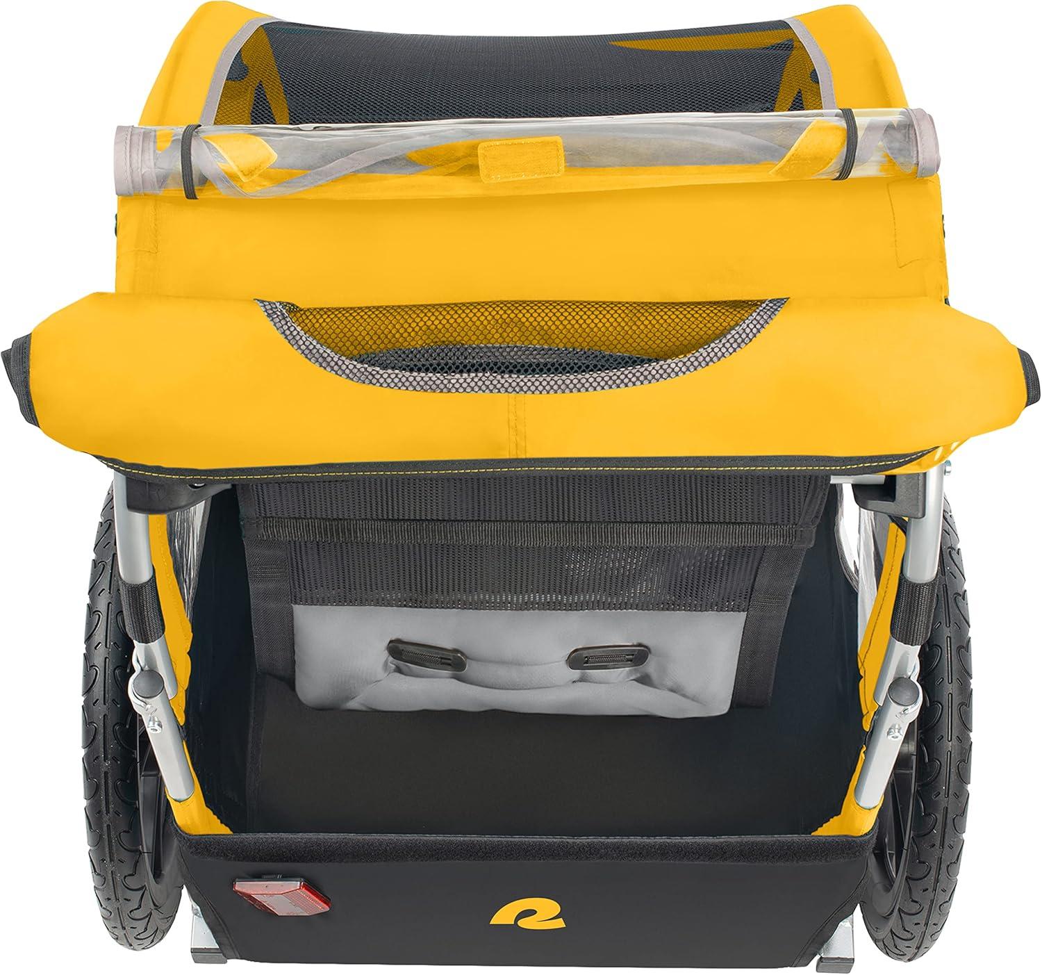 Retrospec Rover Kids Bicycle Trailer Single and Double Passenger Children’s Foldable(Sun)