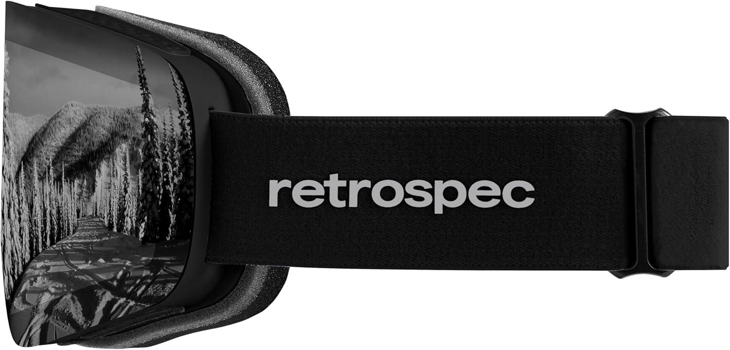Retrospec Flume Ski Goggles for Men and Women UV Protection(Matte Black/Mirror Polarized)