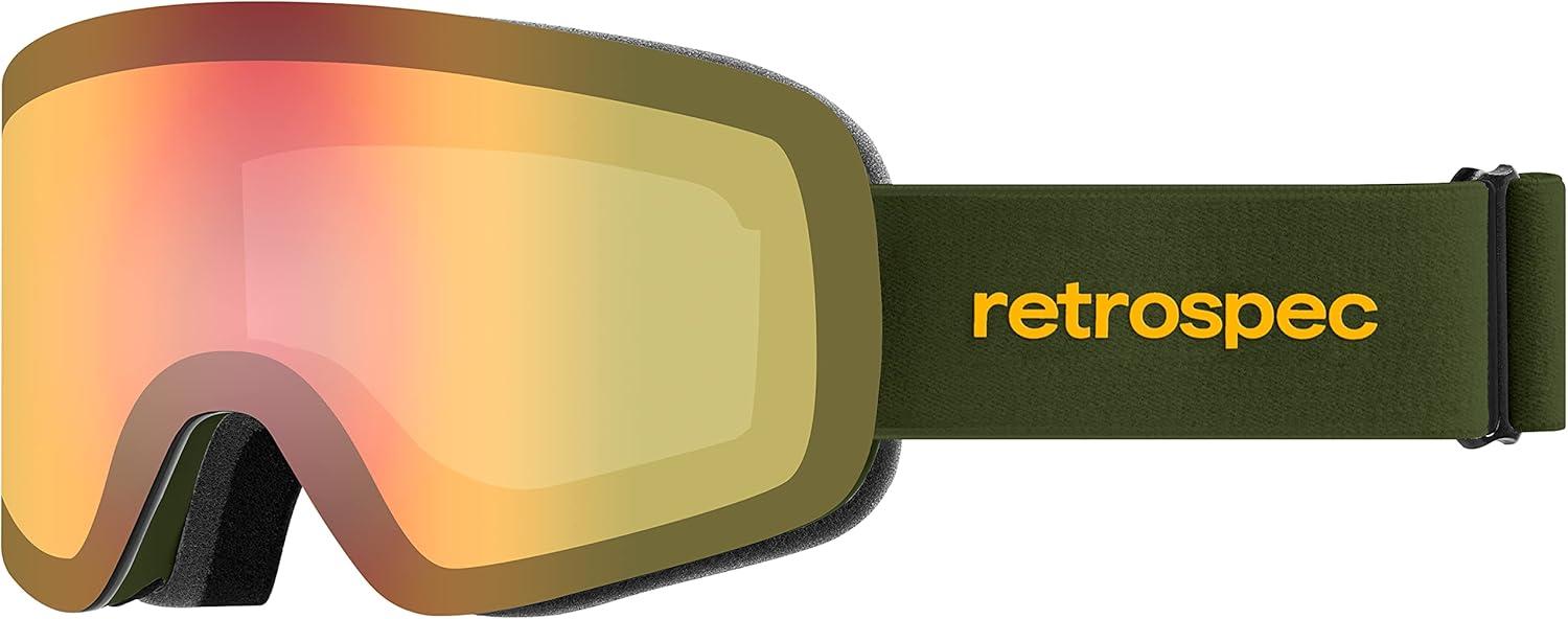 Retrospec Flume Ski Goggles for Men and Women UV Protection(Matte Forest/Heliodor)