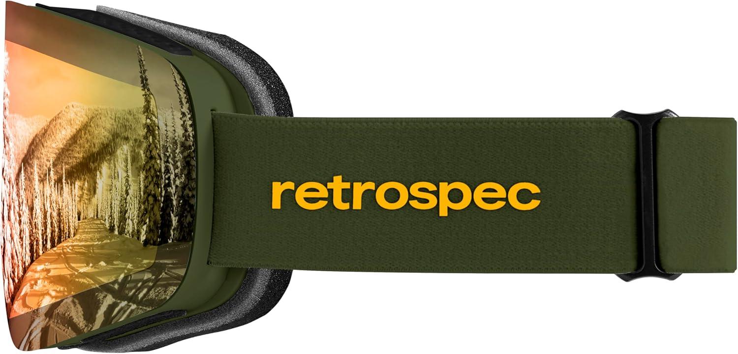 Retrospec Flume Ski Goggles for Men and Women UV Protection(Matte Forest/Heliodor)