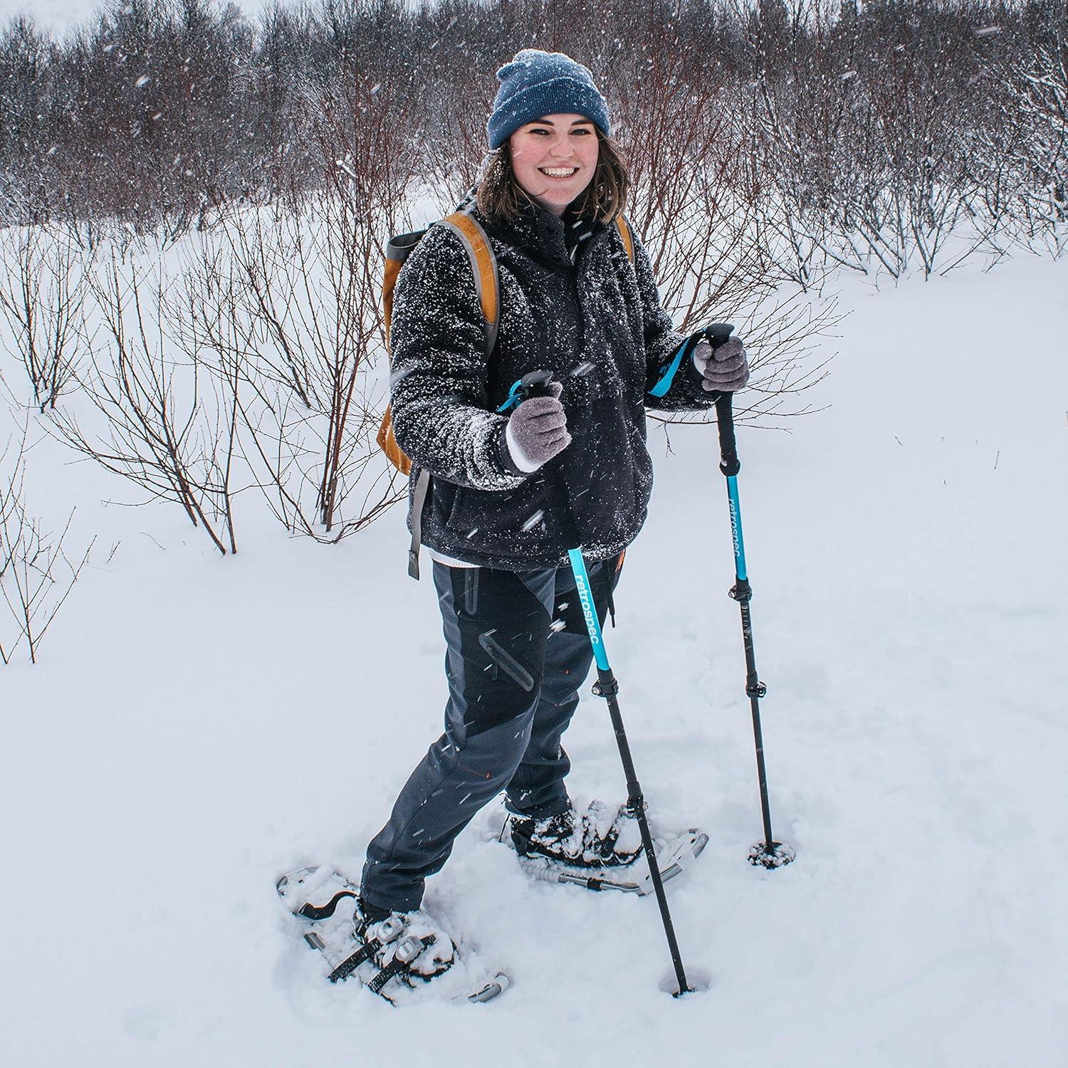 Retrospec Drifter Snowshoes for Women & Men – Lightweight Aluminum Frame Snow Shoes with Double Ratchet Binding System, Heel Lifts & Carry Bag for All Terrain Hiking & Winter Sports(Arctic)
