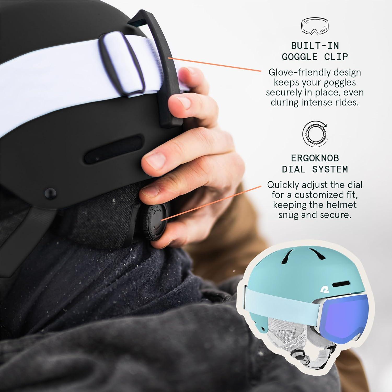 Retrospec Comstock Ski Helmet – Snowboard Helmet for Adults & Youth – Adjustable Fit Snow Helmet with Protective Shell and Breathable Vents for Men, Women, Boys & Girls(Matte Blue Ridge)