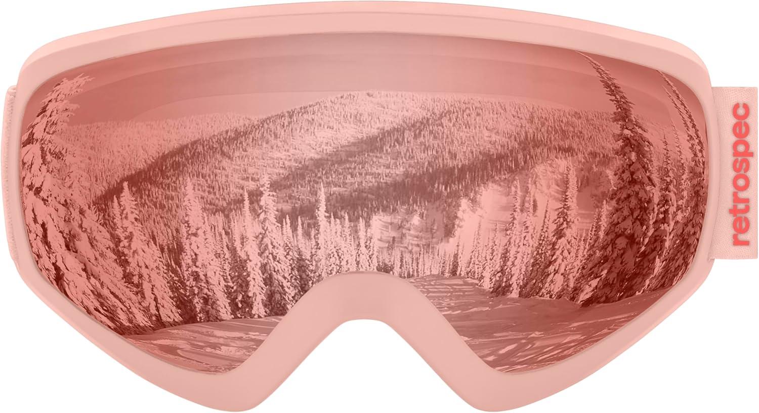 Retrospec Dipper Kids Ski Goggles Unisex for Boys and Girls Youth Ski Goggles Over Glasses UV Protection, Anti-Fog and Adjustable Anti-Slip Straps for Children Ages 2-10 Years