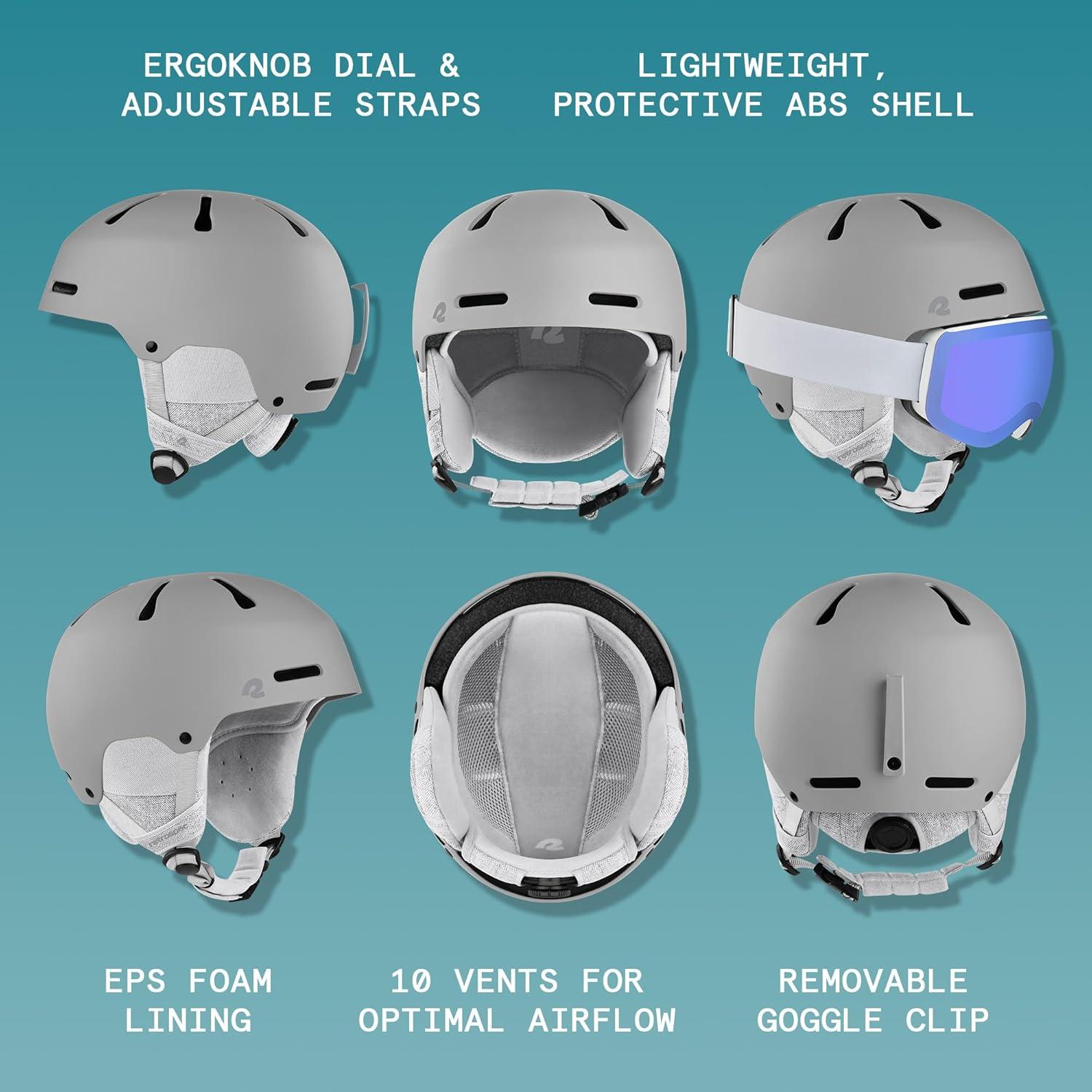 Retrospec Comstock Ski Helmet – Snowboard Helmet for Adults & Youth – Adjustable Fit Snow Helmet with Protective Shell and Breathable Vents for Men, Women, Boys & Girls(Matte Slate)