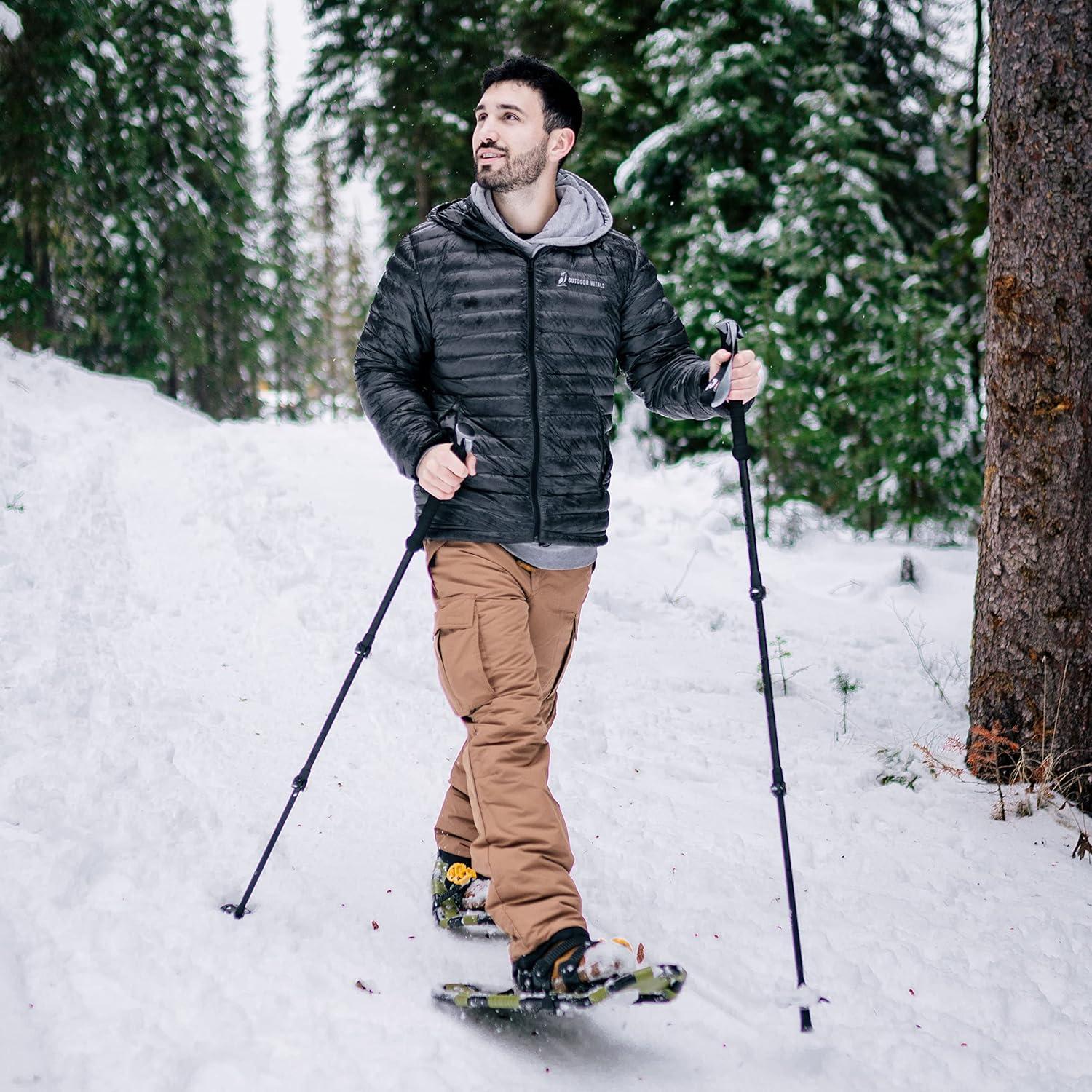Retrospec Drifter Snowshoes for Women & Men – Lightweight Aluminum Frame Snow Shoes with Double Ratchet Binding System, Heel Lifts & Carry Bag for All Terrain Hiking & Winter Sports(Olive)