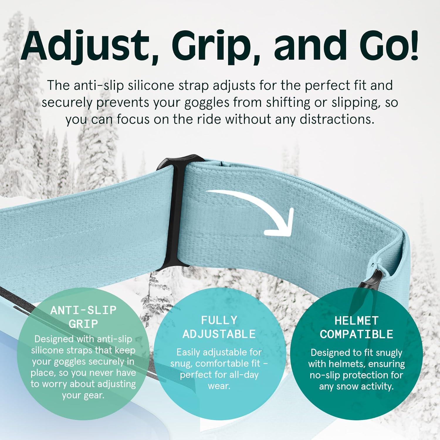 Retrospec Traverse Ski Goggles – Snowboard Goggles for Men, Women – 100% UV Protection, Anti-Fog Snow Goggles(Matte Ice/Crystal)