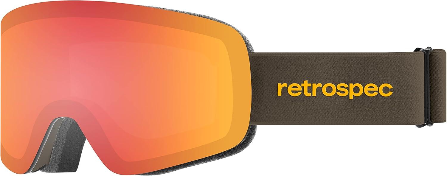 Retrospec Flume Ski Goggles for Men and Women UV Protection(Matte Basalt/Jasper)
