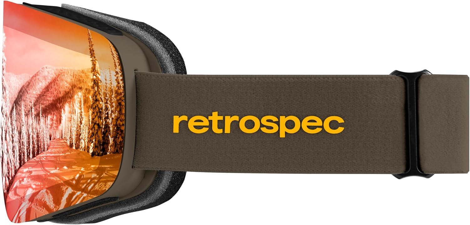 Retrospec Flume Ski Goggles for Men and Women UV Protection(Matte Basalt/Jasper)