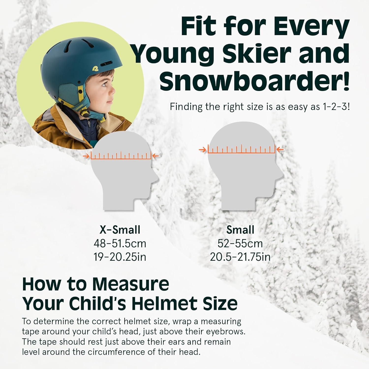 Comstock Kids Ski & Snowboard Helmet with ABS Shell, EPS Impact Protection & 10 Cooling Vents – Adjustable Winter Sports Gear, Goggle Clip(Matte Forest)
