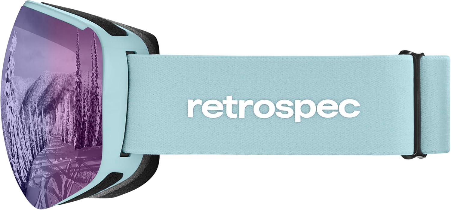 Retrospec Dipper Plus Kids’ Ski & Snowboard Snow Goggles & Lens for Children, Interchangeable Lens – Skiing and Snowboarding(Matte Ice/Bismuth)