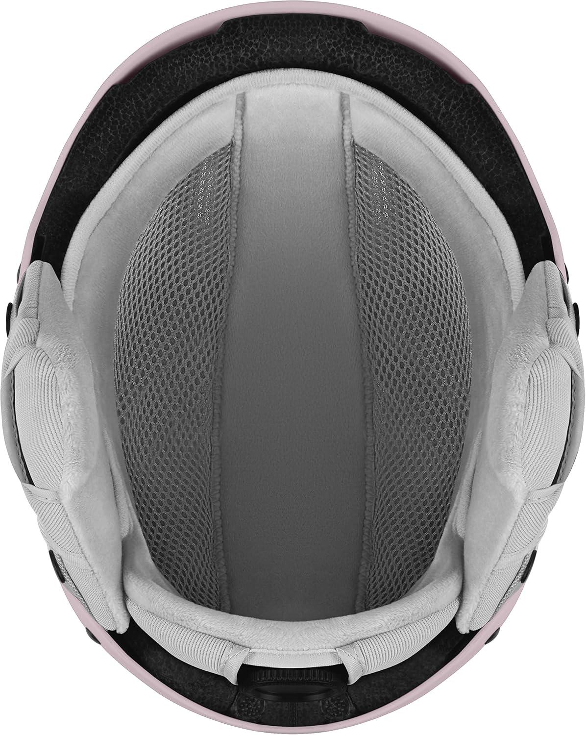 Retrospec Zephyr Ski Helmet – Snowboard Helmet for Adults & Youth with Adjustable Fit, 9 Breathable Vents, Removable Washable Earmuffs – Snow Sports Helmet for Men & Women(Matte Rose)