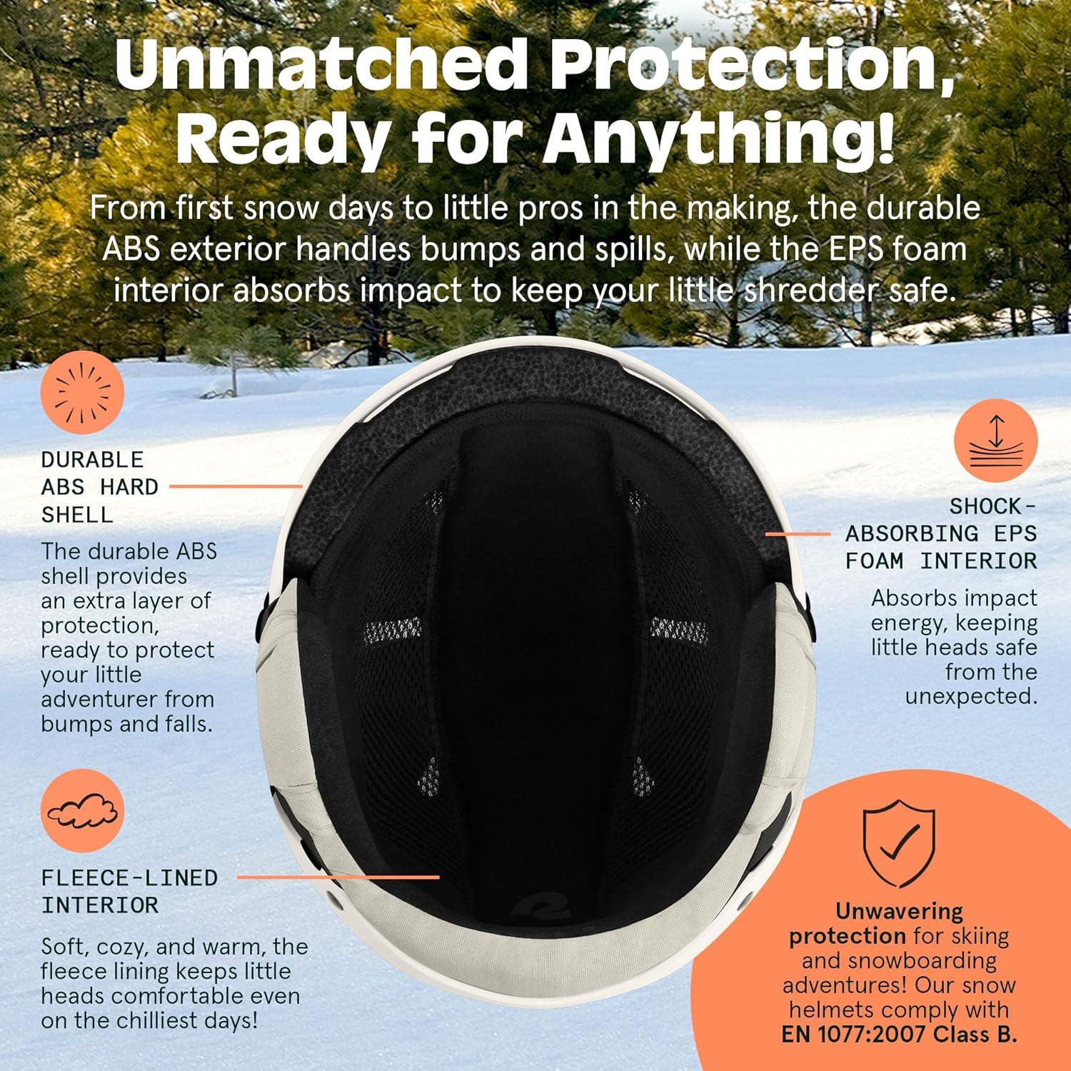 Comstock Kids Ski & Snowboard Helmet with ABS Shell, EPS Impact Protection & 10 Cooling Vents – Adjustable Winter Sports Gear, Goggle Clip(Matte Wonderland)