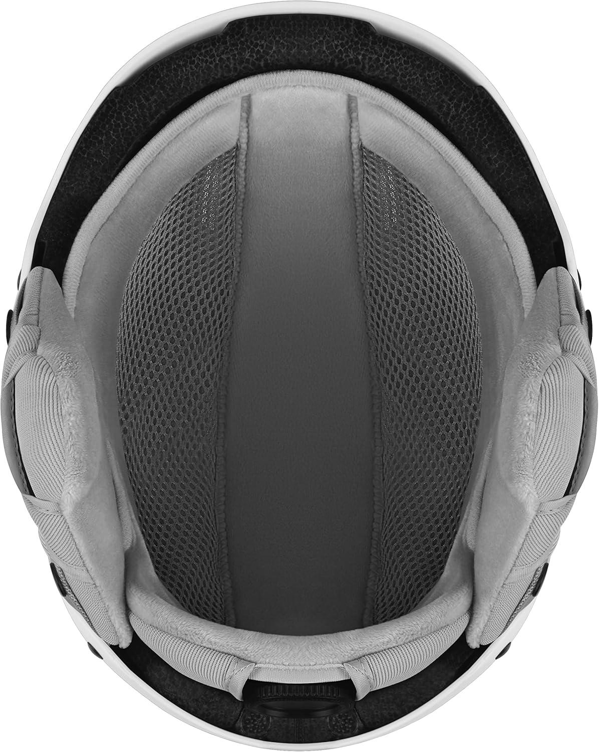 Retrospec Zephyr Ski Helmet – Snowboard Helmet for Adults & Youth with Adjustable Fit, 9 Breathable Vents, Removable Washable Earmuffs – Snow Sports Helmet for Men & Women(Matte White)