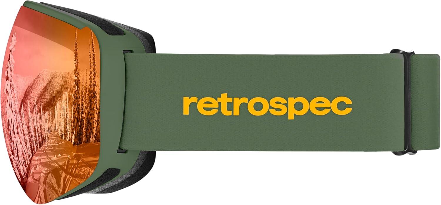 Retrospec Dipper Plus Kids’ Ski & Snowboard Snow Goggles & Lens for Children, Interchangeable Lens – Skiing and Snowboarding(Matte Forest/Jasper)