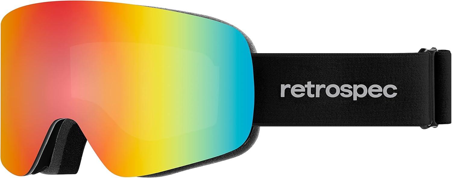Retrospec Flume Ski Goggles for Men and Women UV Protection(Matte Black/Kaleido)