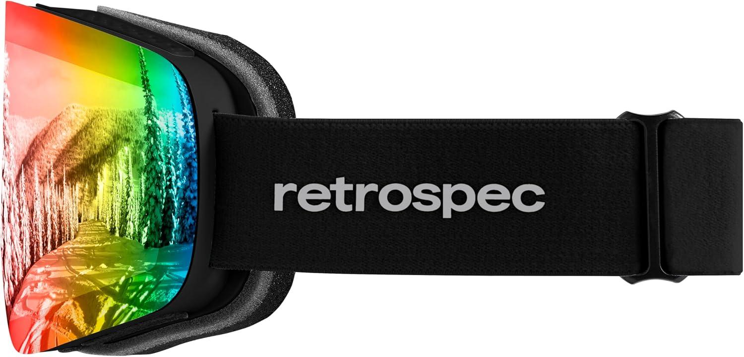Retrospec Flume Ski Goggles for Men and Women UV Protection(Matte Black/Kaleido)