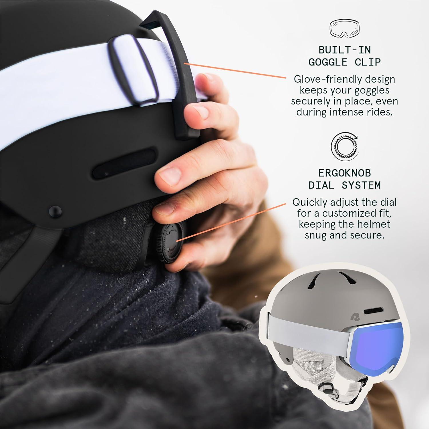 Retrospec Comstock Ski Helmet – Snowboard Helmet for Adults & Youth – Adjustable Fit Snow Helmet with Protective Shell and Breathable Vents for Men, Women, Boys & Girls(Matte Canyon)