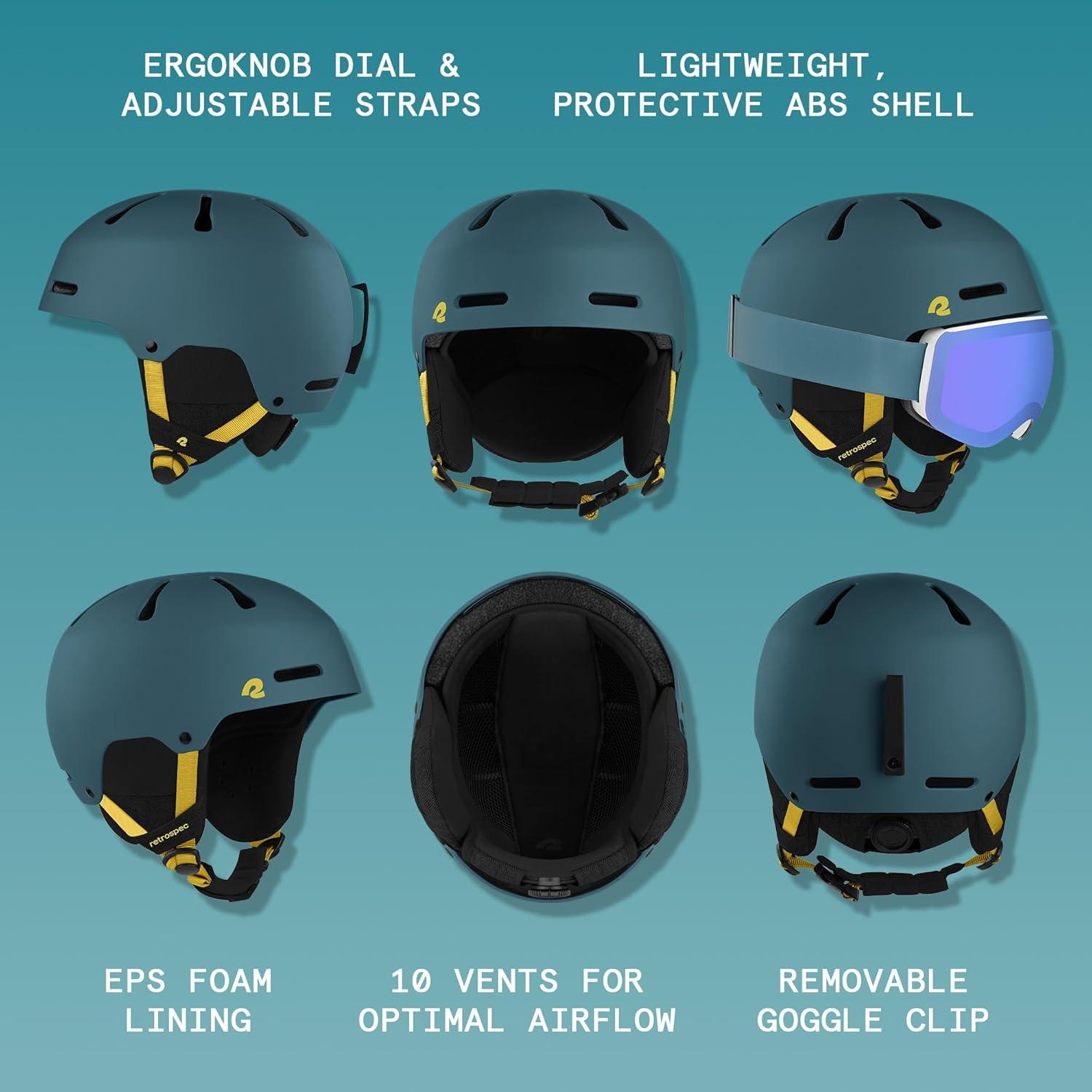 Retrospec Comstock Ski Helmet – Snowboard Helmet for Adults & Youth – Adjustable Fit Snow Helmet with Protective Shell and Breathable Vents for Men, Women, Boys & Girls(Matte Superior Blue)