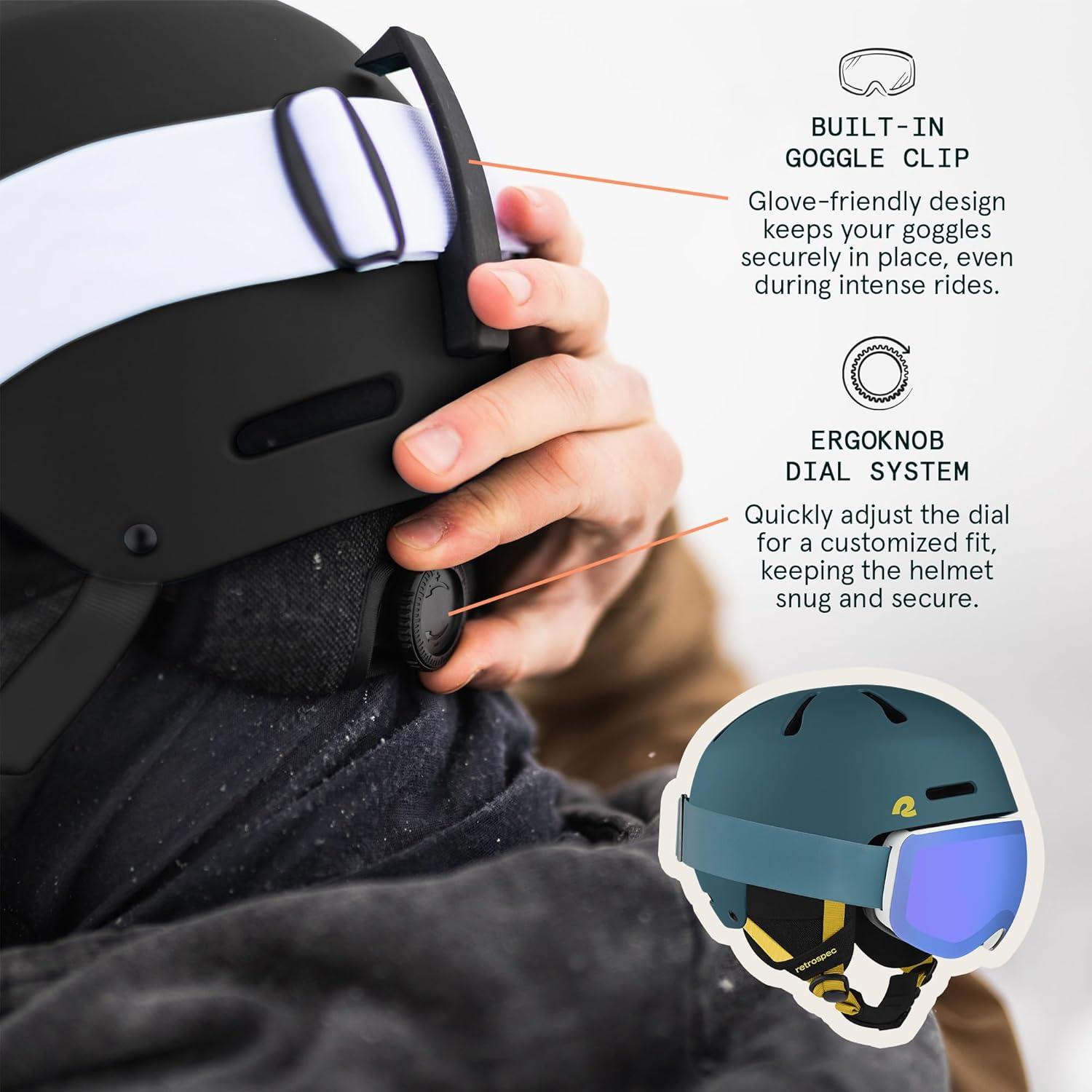 Retrospec Comstock Ski Helmet – Snowboard Helmet for Adults & Youth – Adjustable Fit Snow Helmet with Protective Shell and Breathable Vents for Men, Women, Boys & Girls(Matte Superior Blue)