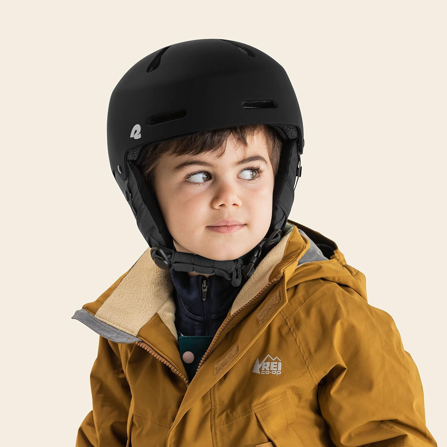 Comstock Kids Ski & Snowboard Helmet with ABS Shell, EPS Impact Protection & 10 Cooling Vents – Adjustable Winter Sports Gear, Goggle Clip(Matte Black)