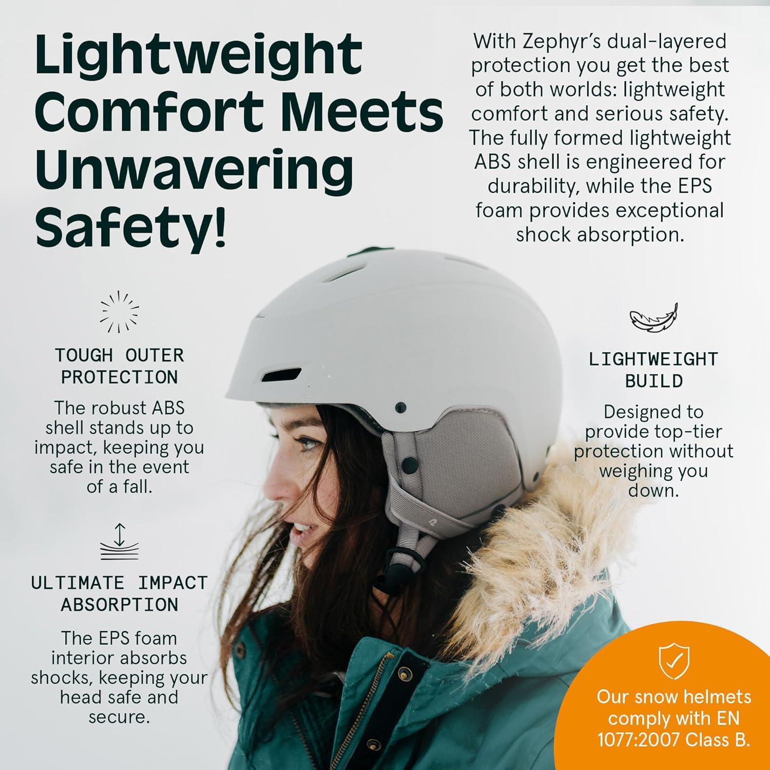 Retrospec Zephyr Ski Helmet – Snowboard Helmet for Adults & Youth with Adjustable Fit, 9 Breathable Vents, Removable Washable Earmuffs – Snow Sports Helmet for Men & Women(Matte Canyon)