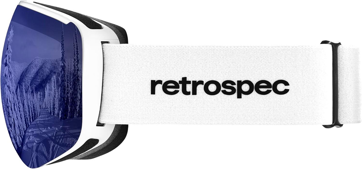 Retrospec Dipper Plus Kids’ Ski & Snowboard Snow Goggles & Lens for Children, Interchangeable Lens – Skiing and Snowboarding(Matte White/Sapphire)
