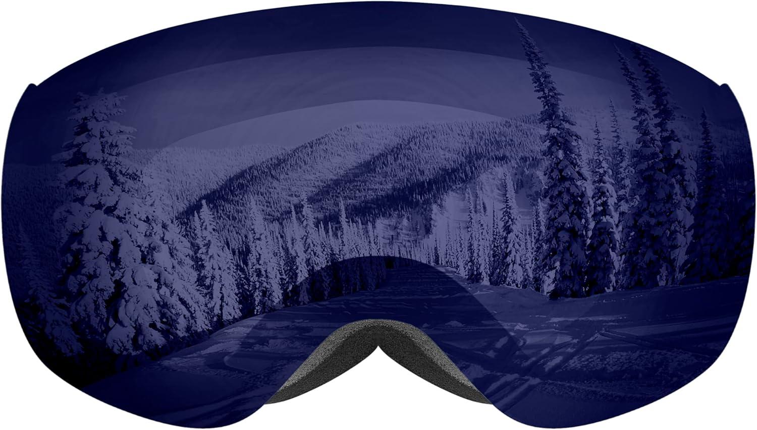 Retrospec Dipper Plus Kids’ Ski & Snowboard Snow Goggles & Lens for Children, Interchangeable Lens – Skiing and Snowboarding(Matte White/Sapphire)