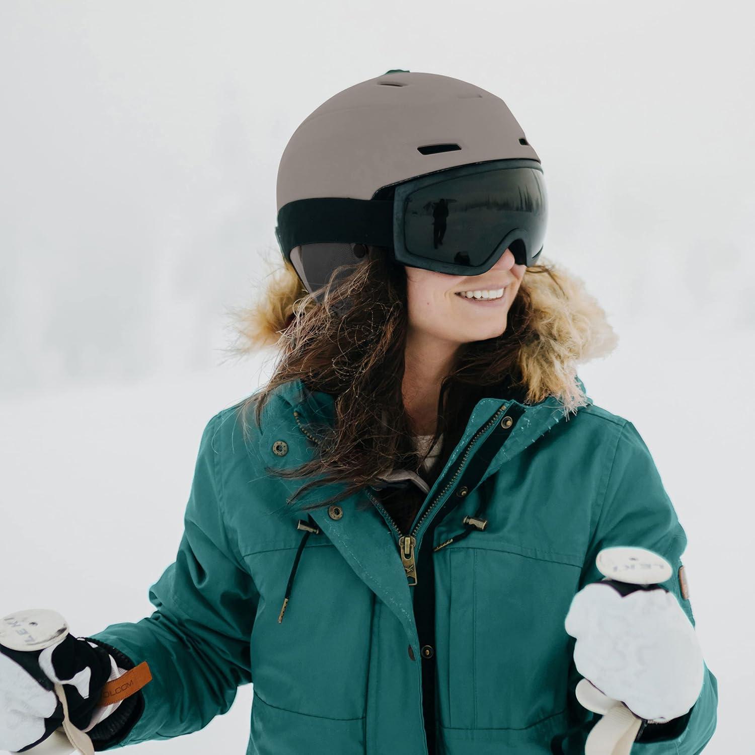 Retrospec Zephyr Ski Helmet – Snowboard Helmet for Adults & Youth with Adjustable Fit, 9 Breathable Vents, Removable Washable Earmuffs – Snow Sports Helmet for Men & Women(Matte Basalt)