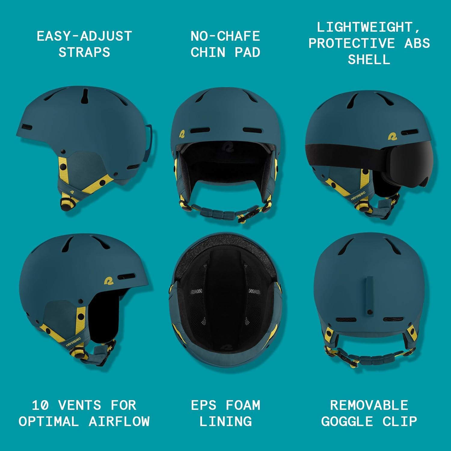 Comstock Kids Ski & Snowboard Helmet with ABS Shell, EPS Impact Protection & 10 Cooling Vents – Adjustable Winter Sports Gear, Goggle Clip(Matte Superior Blue)
