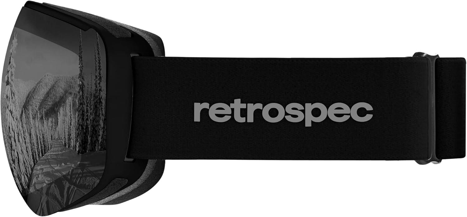 Retrospec Dipper Plus Kids’ Ski & Snowboard Snow Goggles & Lens for Children, Interchangeable Lens – Skiing and Snowboarding(Matte Black/Mirror Polarized)