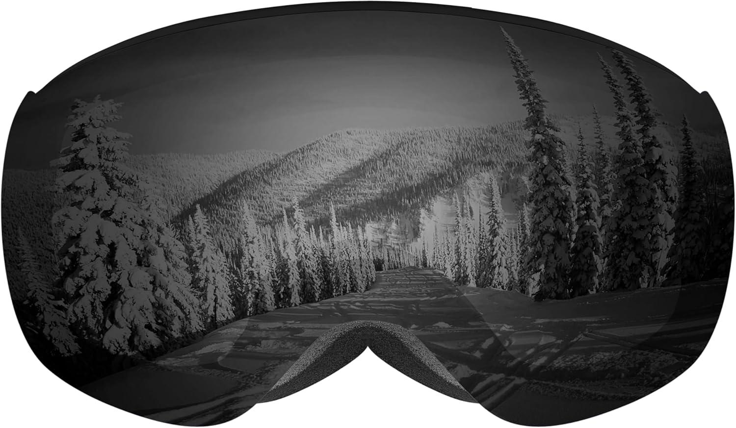 Retrospec Dipper Plus Kids’ Ski & Snowboard Snow Goggles & Lens for Children, Interchangeable Lens – Skiing and Snowboarding(Matte Black/Mirror Polarized)