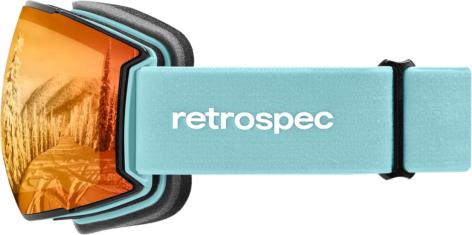 Retrospec Zenith Ski Goggles – Snowboard Goggles for Men, Women, Boys & Girls – 100% UV Protection, Anti-Fog Snow Goggles(Matte Winter Mint/Jasper)