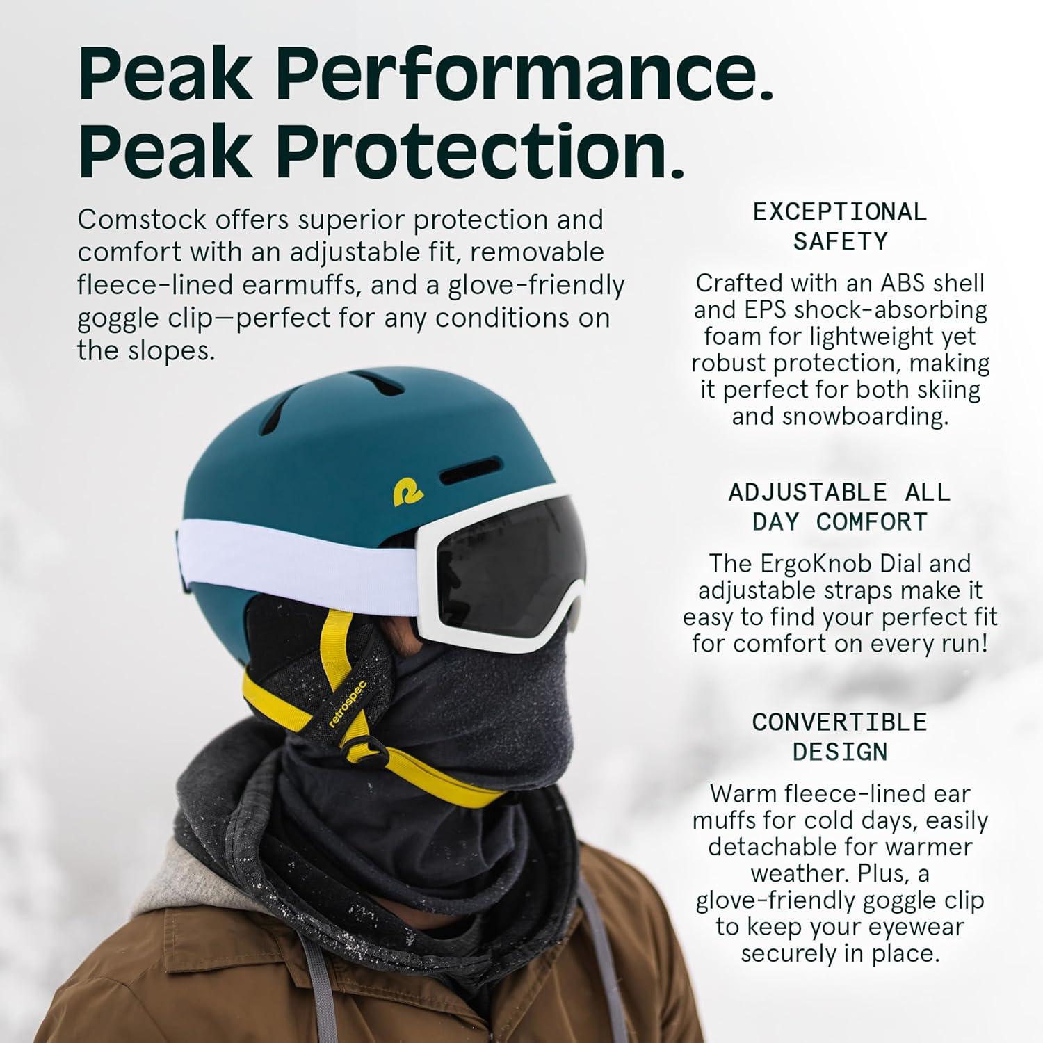 Retrospec Comstock Ski Helmet – Snowboard Helmet for Adults & Youth – Adjustable Fit Snow Helmet with Protective Shell and Breathable Vents for Men, Women, Boys & Girls(Matte Burgundy)