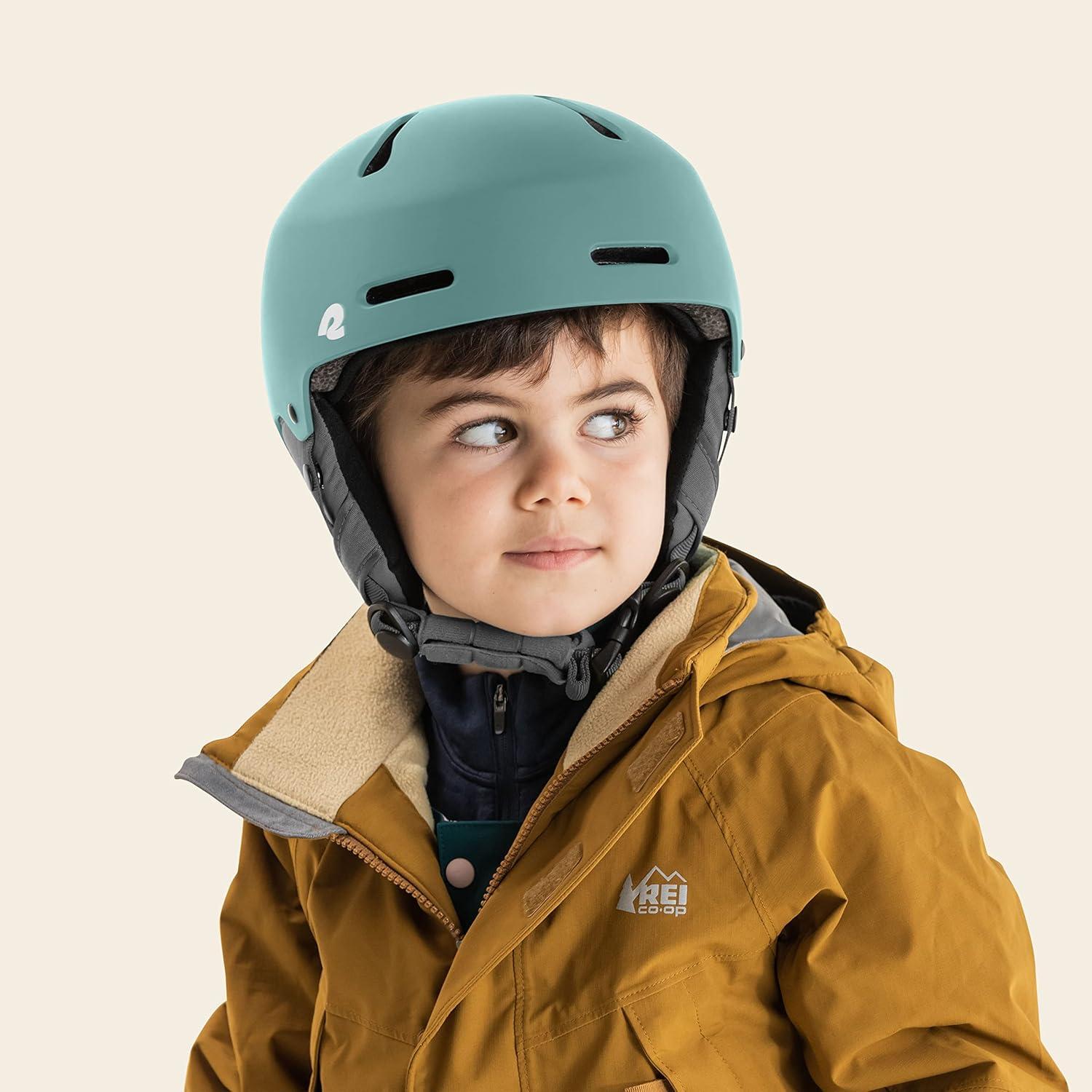 Comstock Kids Ski & Snowboard Helmet with ABS Shell, EPS Impact Protection & 10 Cooling Vents – Adjustable Winter Sports Gear, Goggle Clip(Matte Blue Ridge)