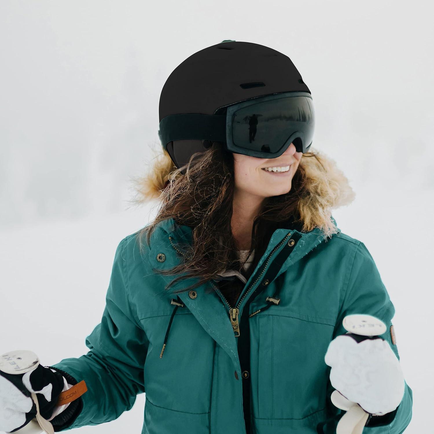 Retrospec Zephyr Ski Helmet – Snowboard Helmet for Adults & Youth with Adjustable Fit, 9 Breathable Vents, Removable Washable Earmuffs – Snow Sports Helmet for Men & Women(Matte Black)