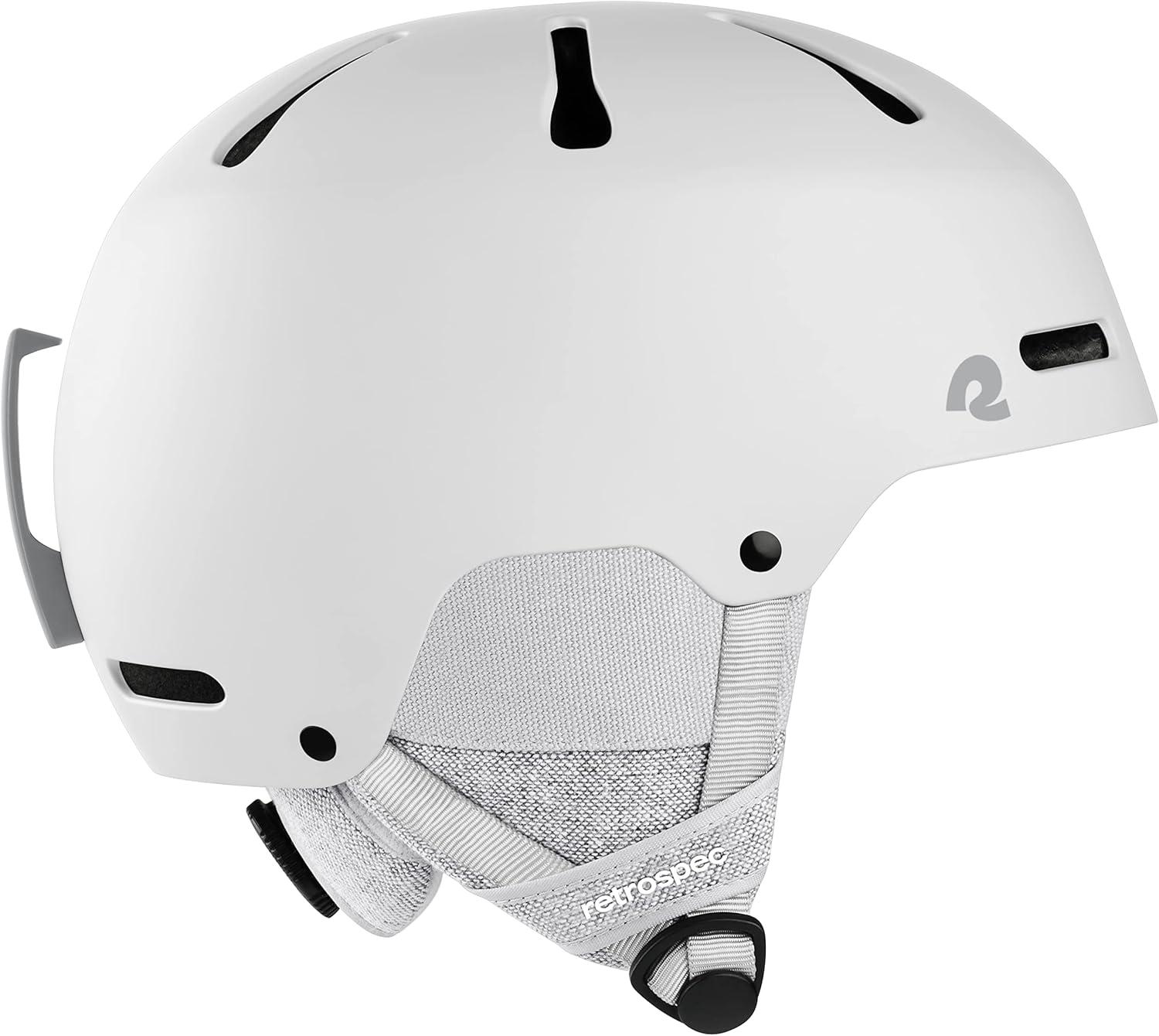 Retrospec Comstock Ski Helmet – Snowboard Helmet for Adults & Youth – Adjustable Fit Snow Helmet with Protective Shell and Breathable Vents for Men, Women, Boys & Girls(Matte White)